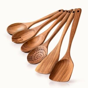 Set of 6 Zulay Teak Wood Utensils